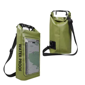 2 In 1 Outdoor Cycling Crossbody Phone Bag PVC Swimming IPX6 Waterproof Bag, Size: 2L(Green)