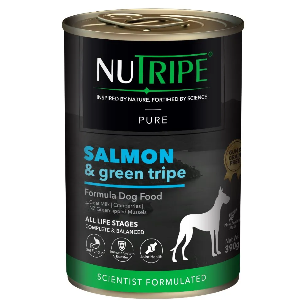 20% OFF: Nutripe Pure Salmon & Green Tripe Gum & Grain-Free Canned Dog Food