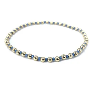 3mm Color Crush Stormy Blue and Gold Waterproof Bracelet