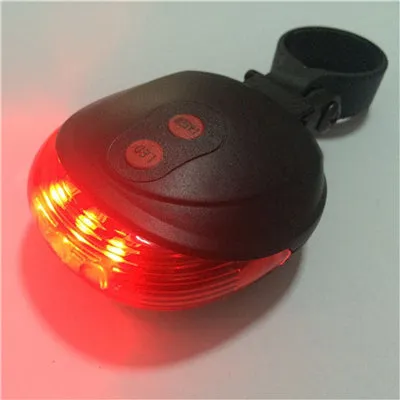 5LED 2Laser Cycling Bicycle Bike light 7 Flash Mode Safety Rear Lamp waterproof Laser Tail Warning Lamp Flashing 5 led 2 laser