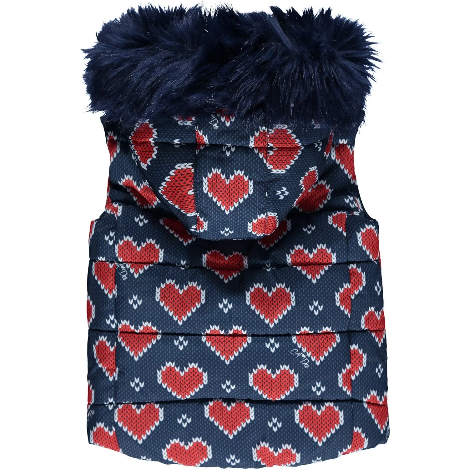 A DEE - Heart Print Gilet - Navy