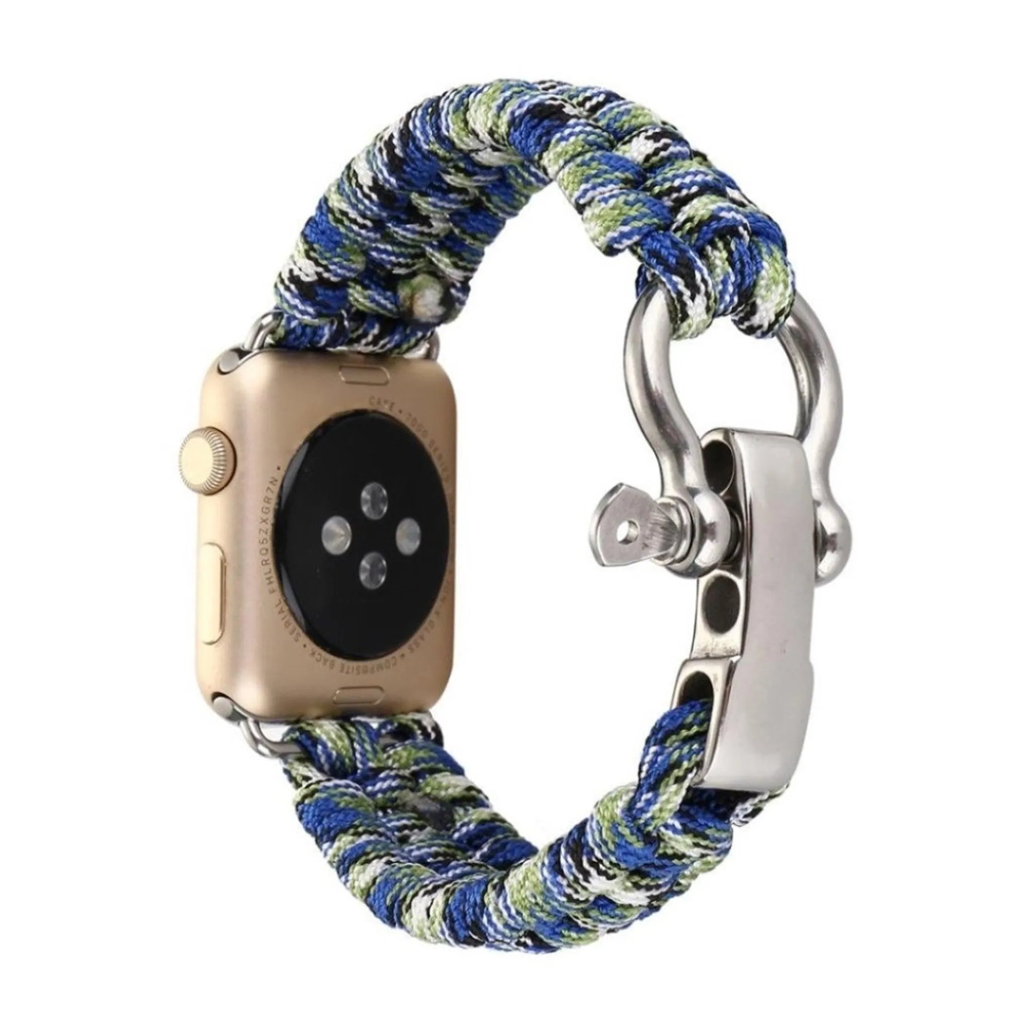 Apple Watch Series 4 40mm braided rope watch strap - Blue / Green