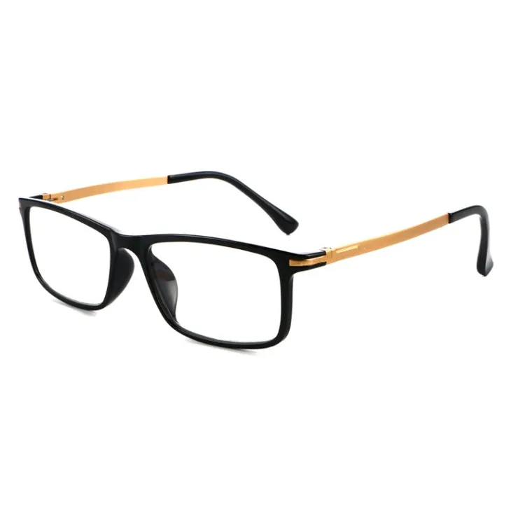 Black Frame Spring Hinge Anti Fatigue & Blue-ray Presbyopic Glasses,  1.00D