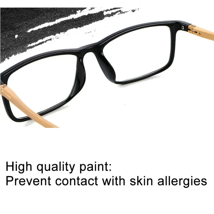 Black Frame Spring Hinge Anti Fatigue & Blue-ray Presbyopic Glasses,  1.00D