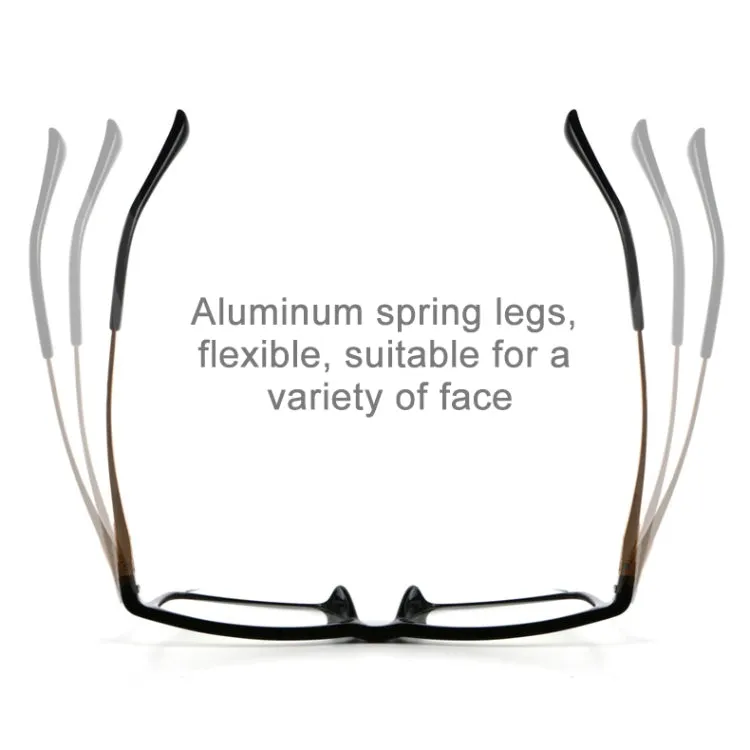 Black Frame Spring Hinge Anti Fatigue & Blue-ray Presbyopic Glasses,  1.00D