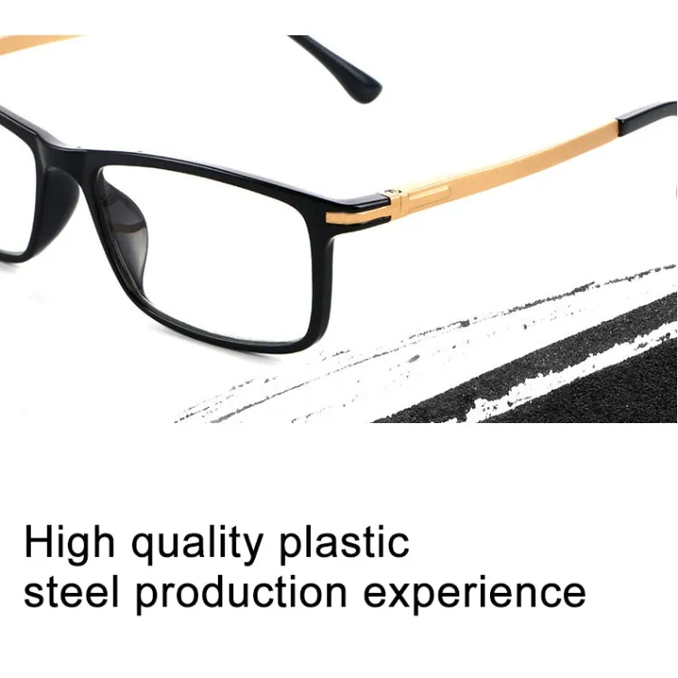 Black Frame Spring Hinge Anti Fatigue & Blue-ray Presbyopic Glasses,  1.00D