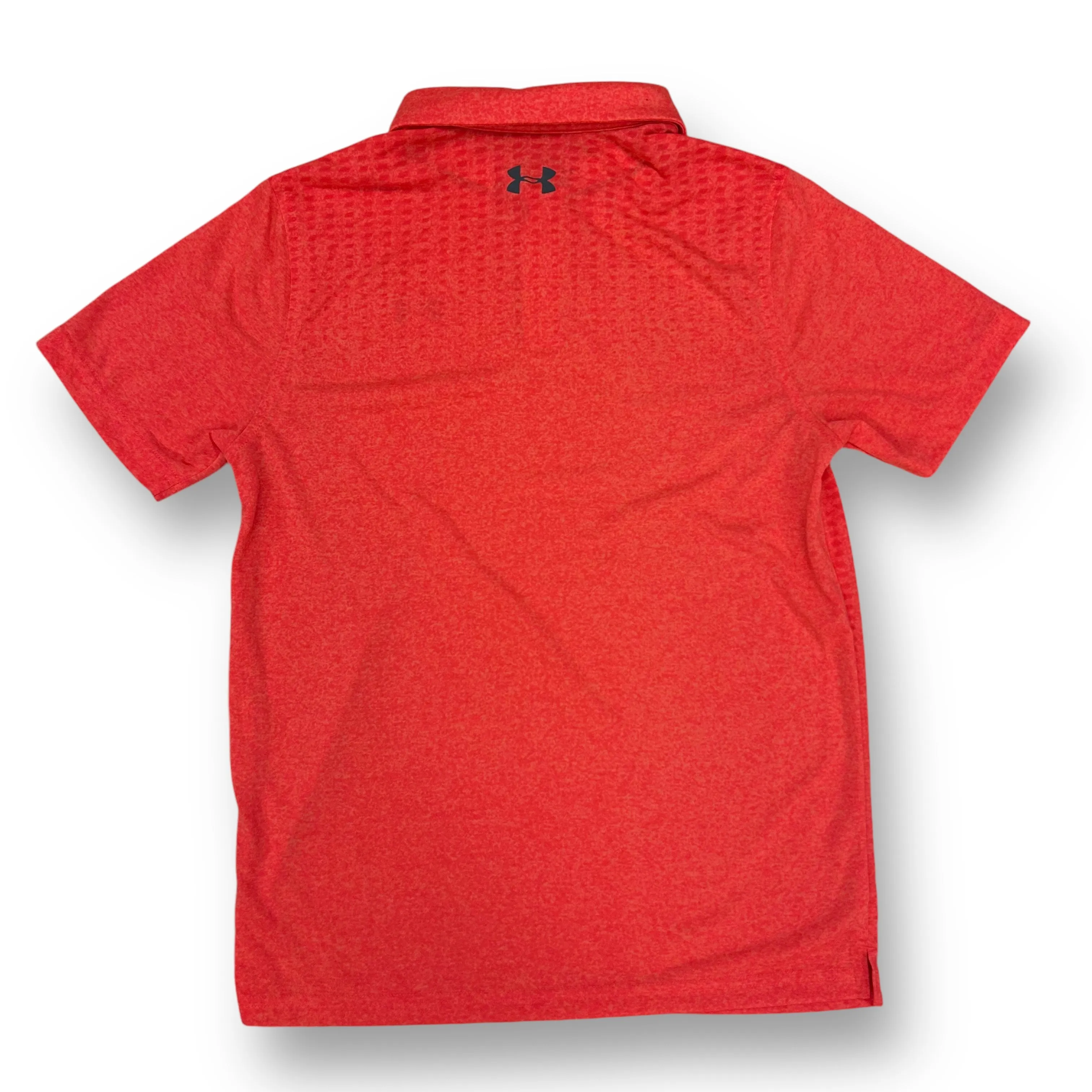 Boys Under Armour Size 12/14 YLG Bright Red Loose Fit Short Sleeve Polo Shirt