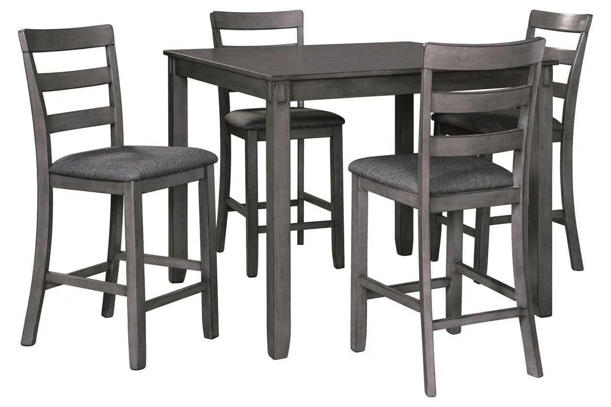 Bridson Gray Counter Height Dining Table and Bar Stools (Set of 5)