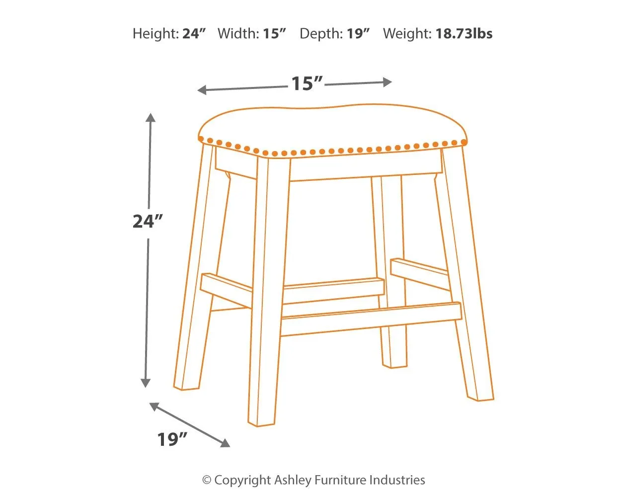 Caitbrook - Gray - Upholstered Stool (Set of 2)