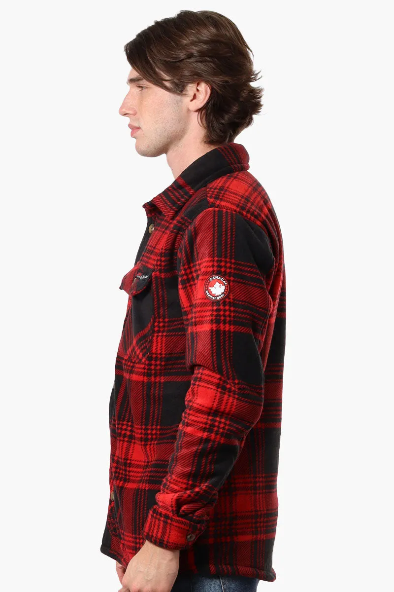 Canada Weather Gear Plaid Sherpa Lined Lightweight Jacket - Red