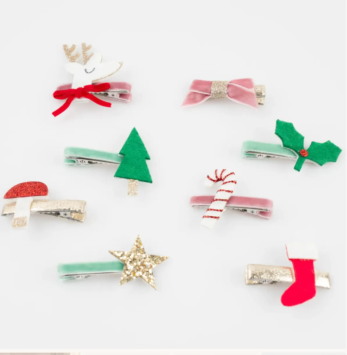 Christmas Icon Hair Clips (x 8)