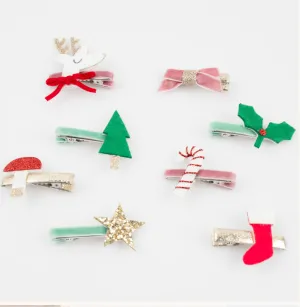 Christmas Icon Hair Clips (x 8)