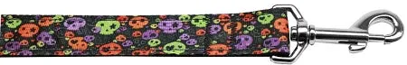 Confetti Skulls Nylon Dog Leash 5-8 Inch Wide 4ft Long