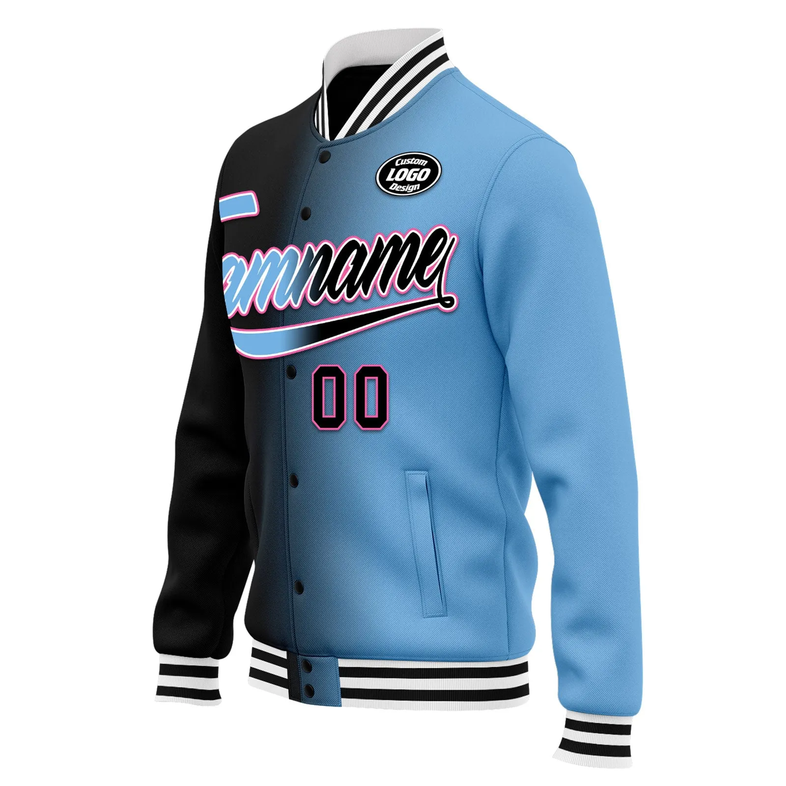 Custom Gradient Fashion Jacket Bomber Full-Snap Varsity Letterman Personalized Jacket FZ005-D028016-28