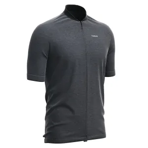 Cycling sweater with short sleeves racing summer men's RC 100 black TRIBAN black/dark gray