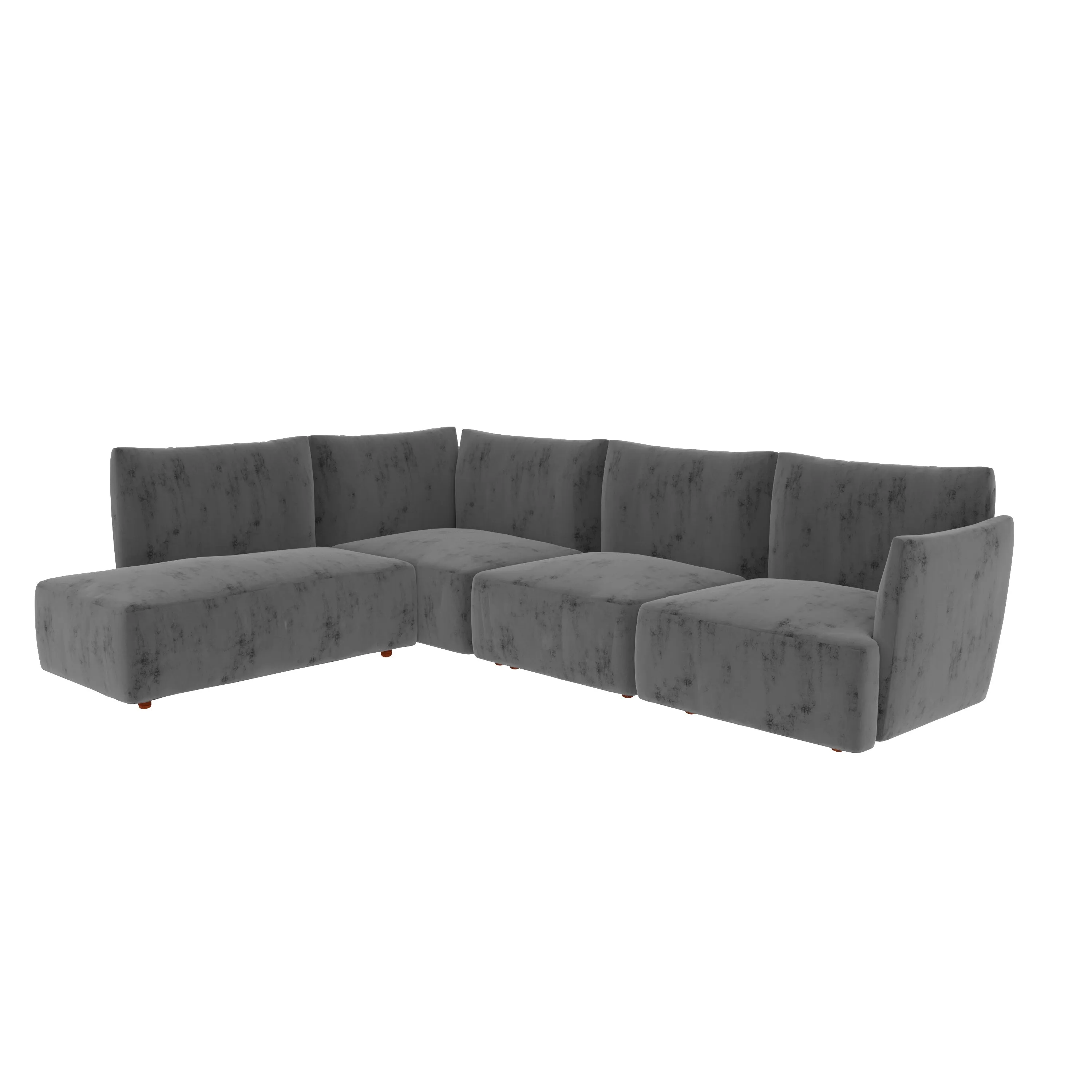 Dark Slat Gray Pastel Coloured with Premium Comfort L Shaped 4 Seater Sofa Set for Home