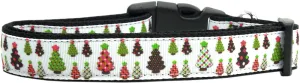 Designer Christmas Trees Nylon Dog Collar Xl