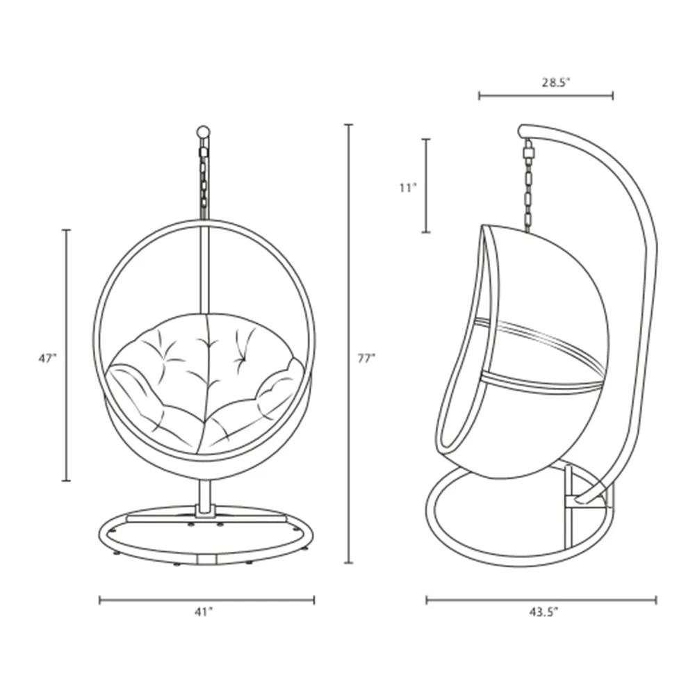 Egg Hammock Chair With Hanging Kits - Fastness Hanging Hide Outdoor Patio Swing Chair With Stand