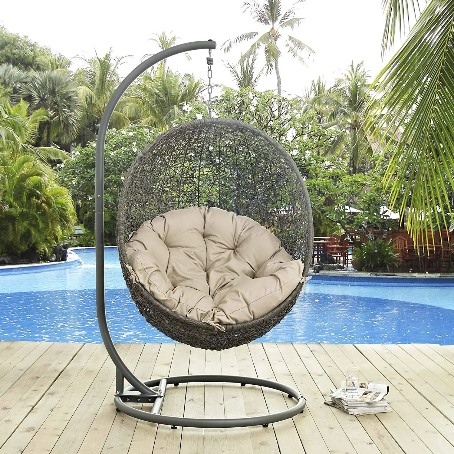 Egg Hammock Chair With Hanging Kits - Fastness Hanging Hide Outdoor Patio Swing Chair With Stand