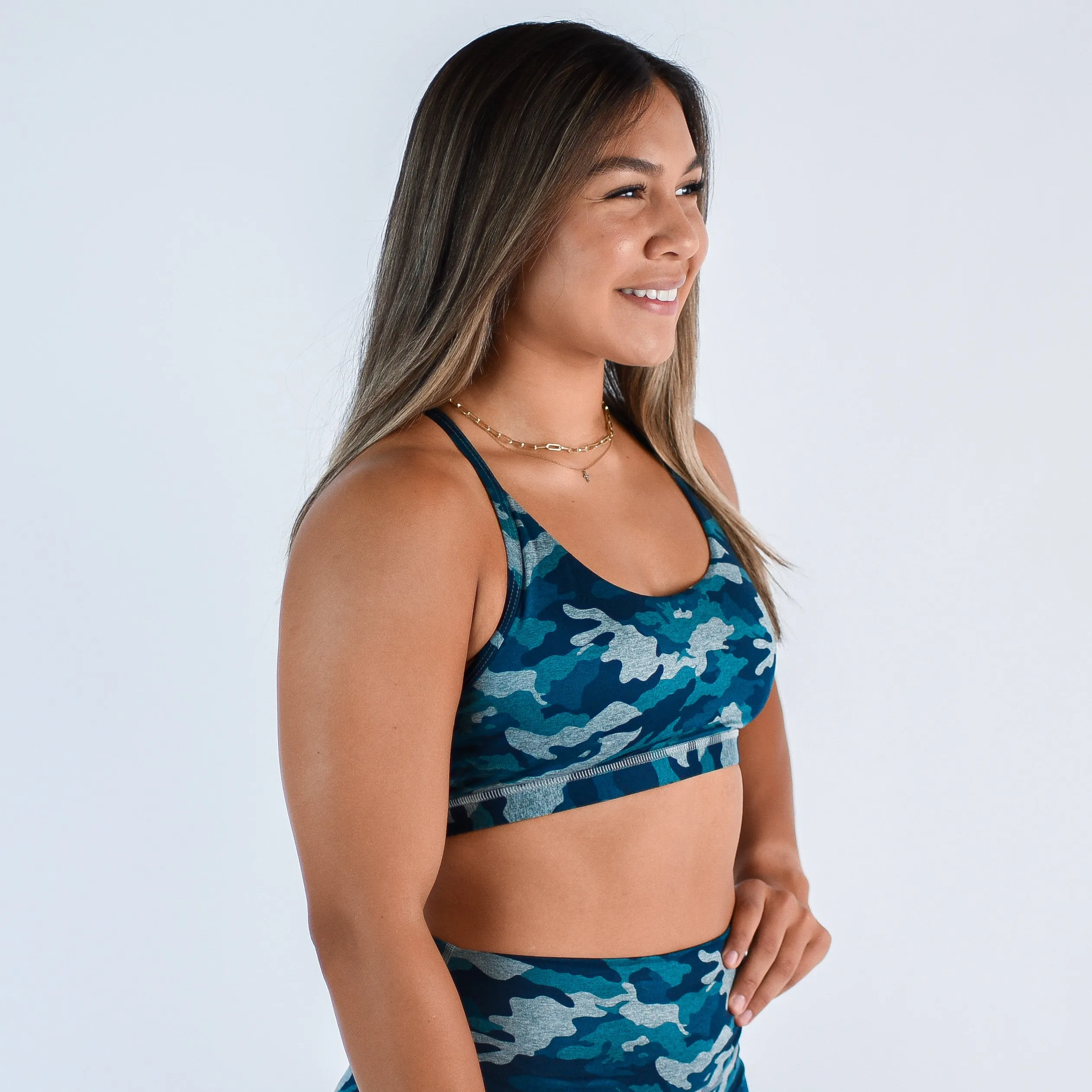 FLEO Cami Sports Bra - Heather Goblin Camo