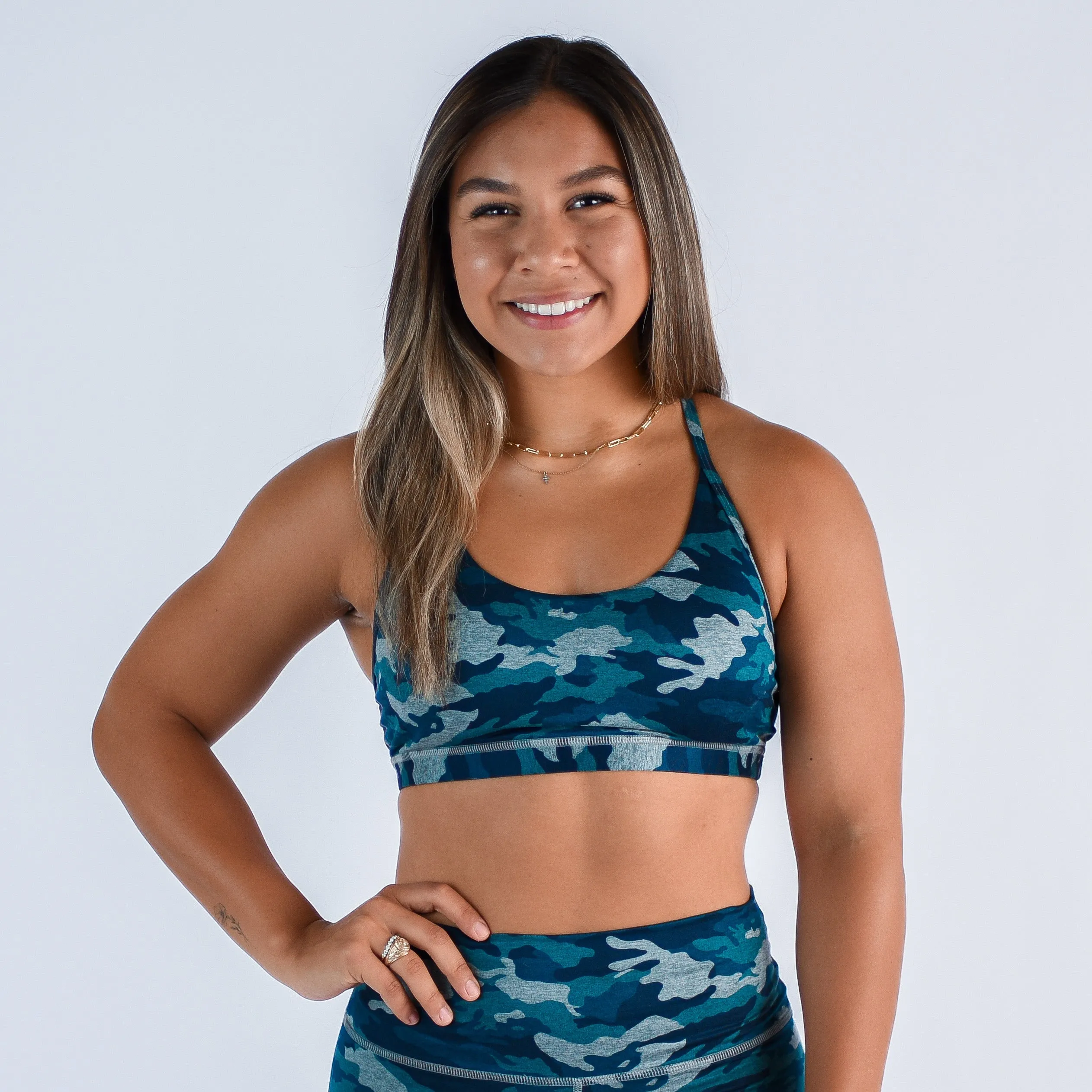 FLEO Cami Sports Bra - Heather Goblin Camo