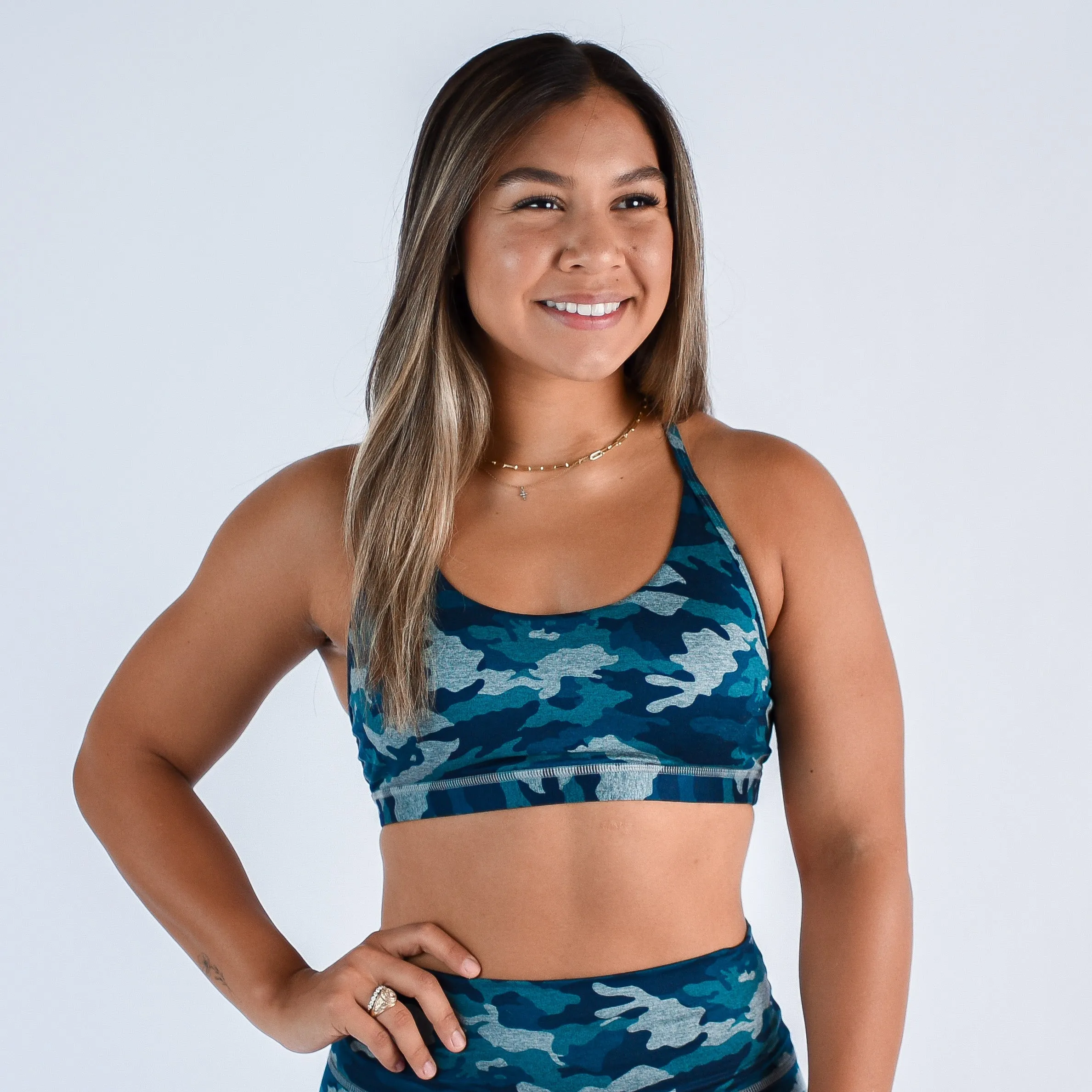 FLEO Cami Sports Bra - Heather Goblin Camo