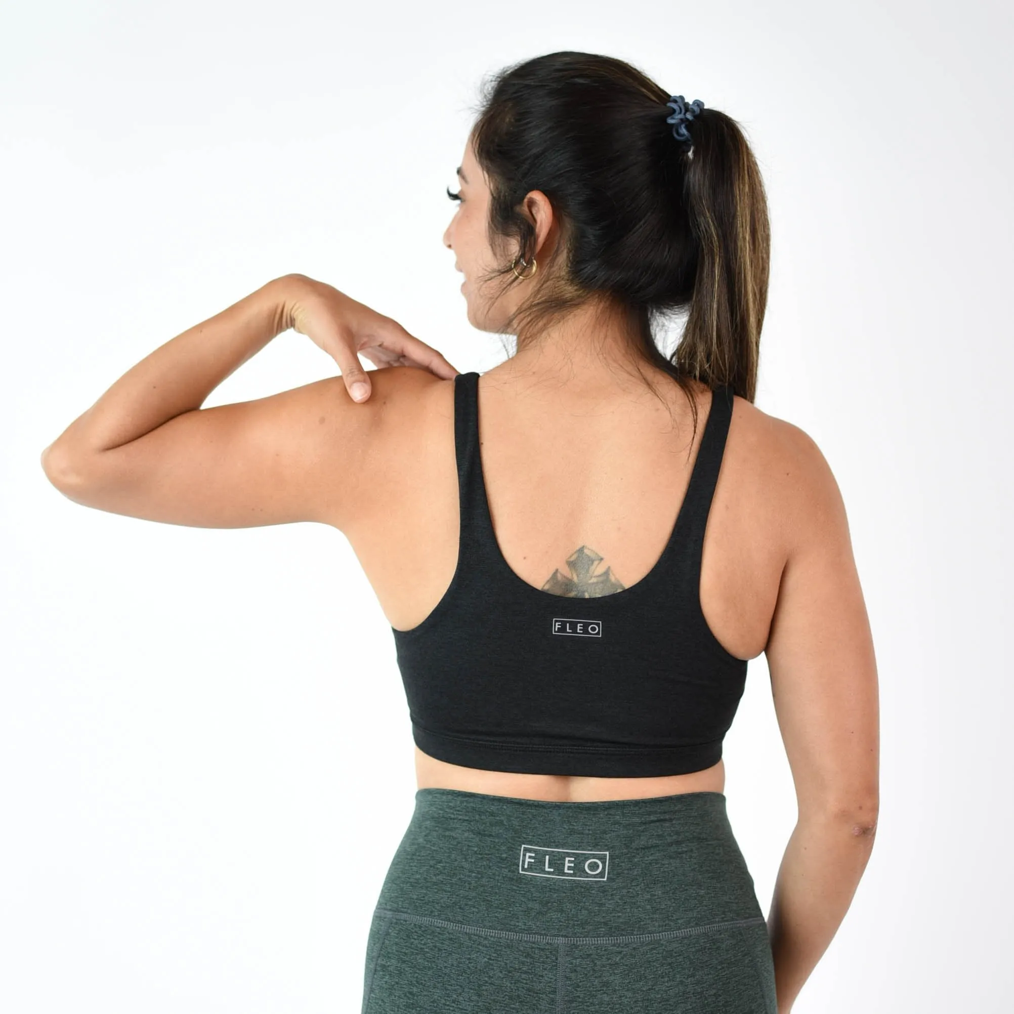 FLEO Celine Sports Bra - Heather Black