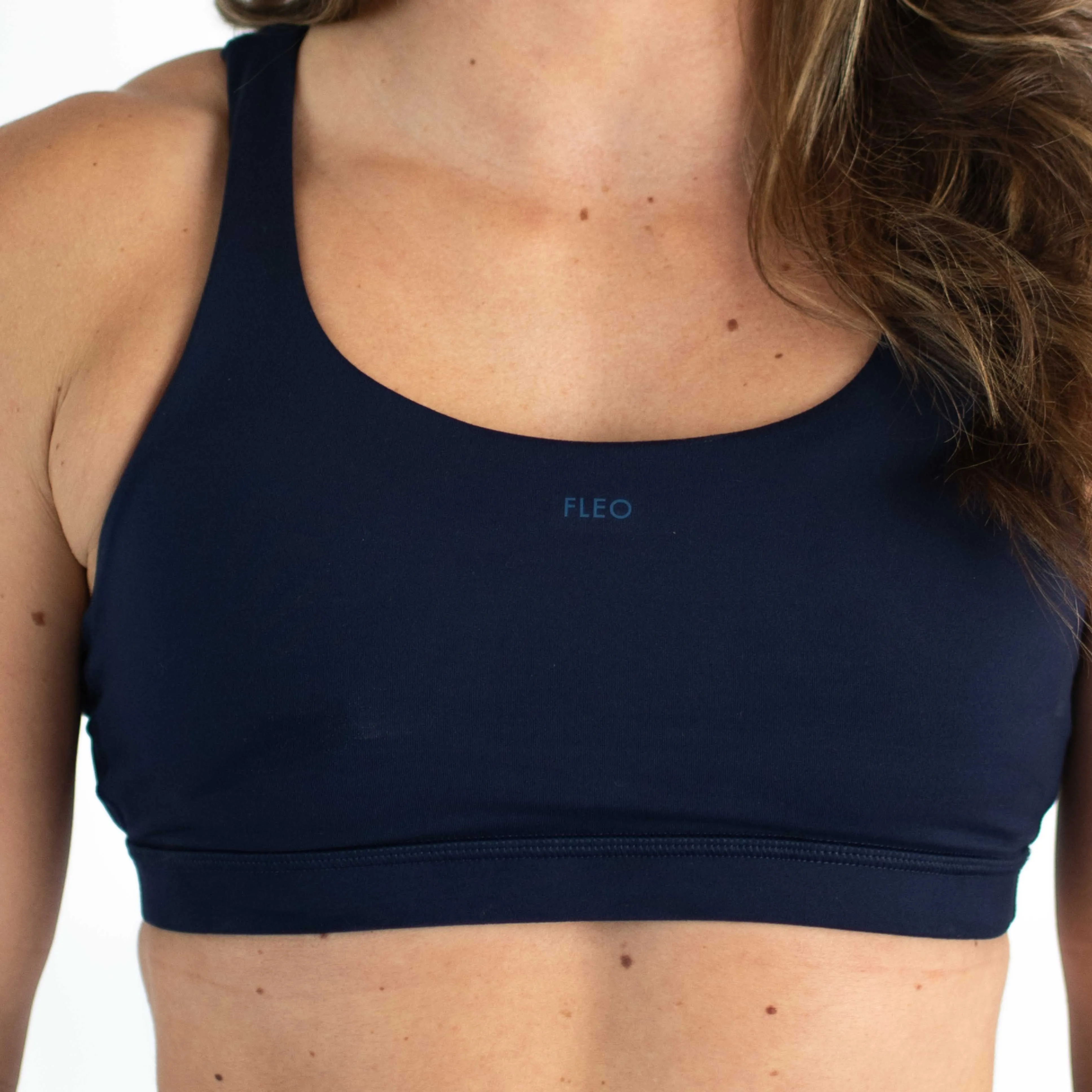 FLEO Isla Sports Bra - Classic Navy (Minimal logo)