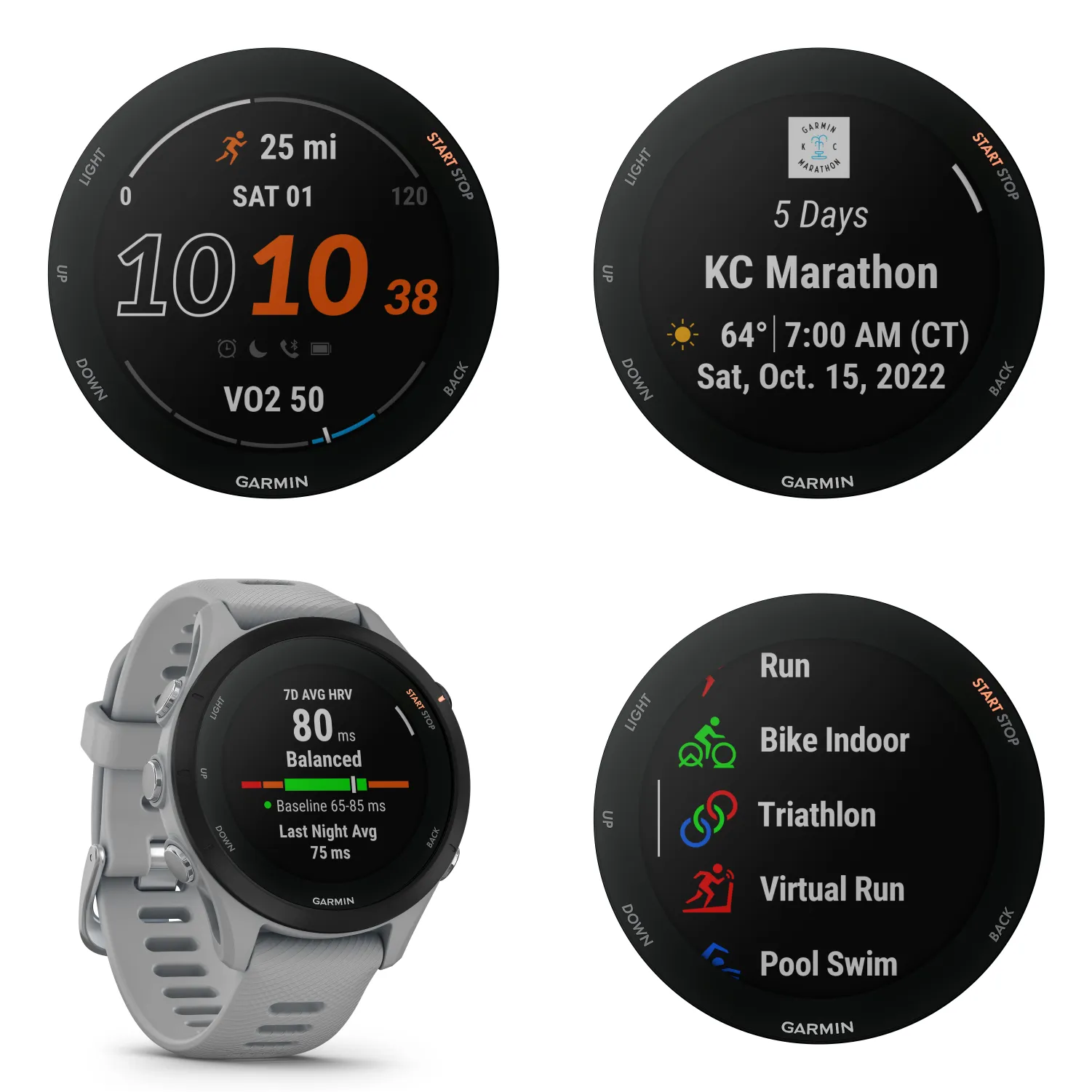 Garmin Forerunner 255 Series GPS Running Smartwatch, 46 mm or 41 mm