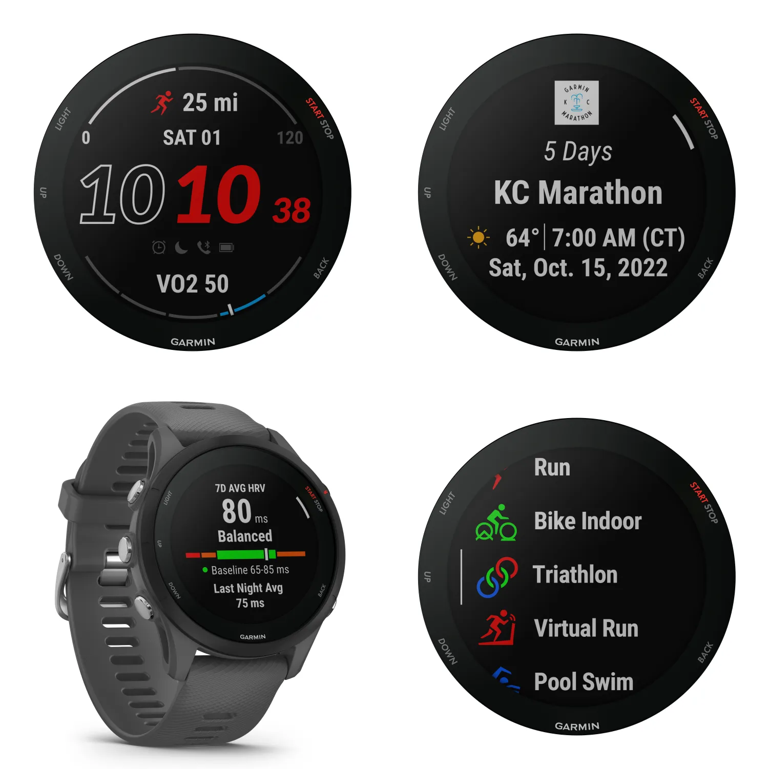 Garmin Forerunner 255 Series GPS Running Smartwatch, 46 mm or 41 mm