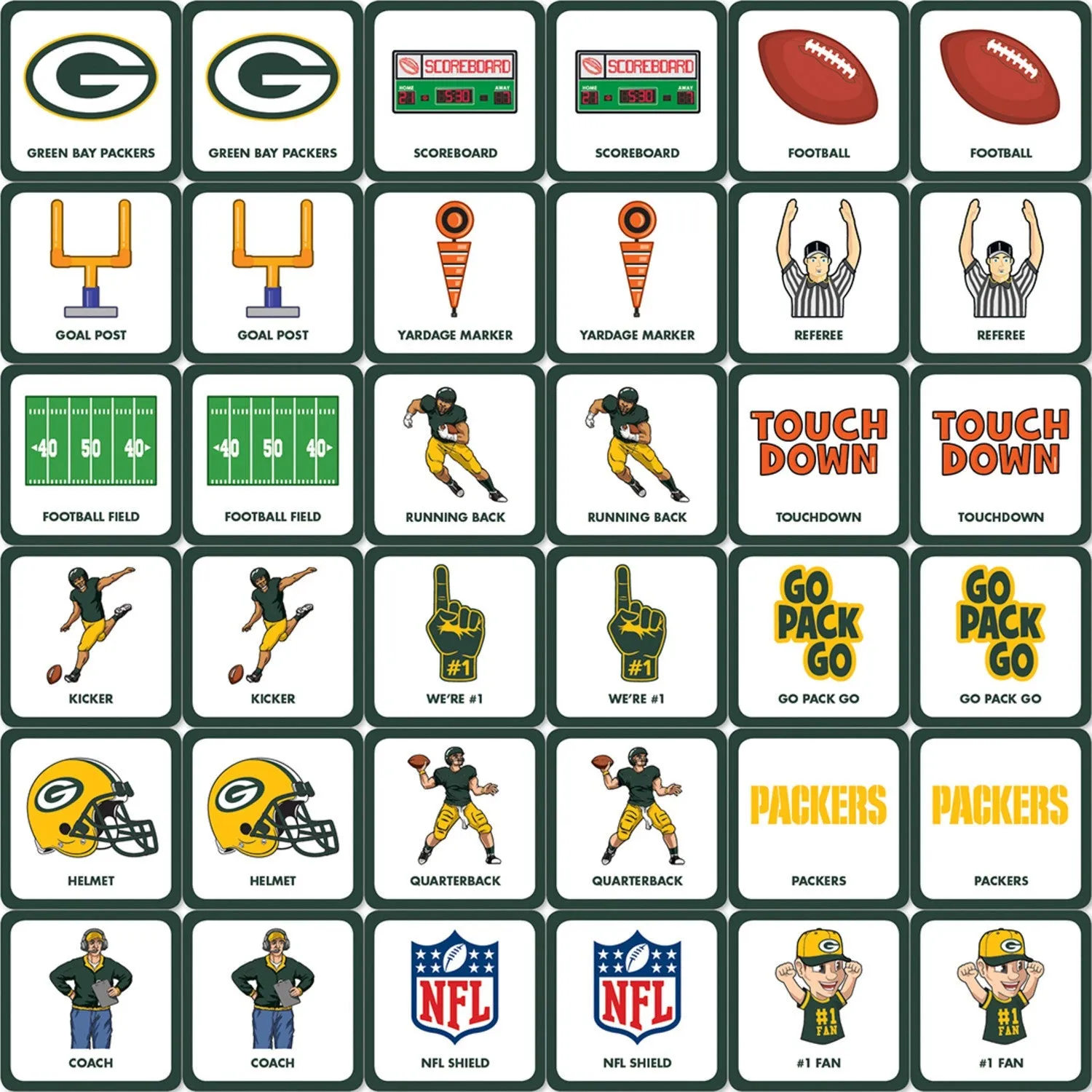 Green Bay Packers Matching Game