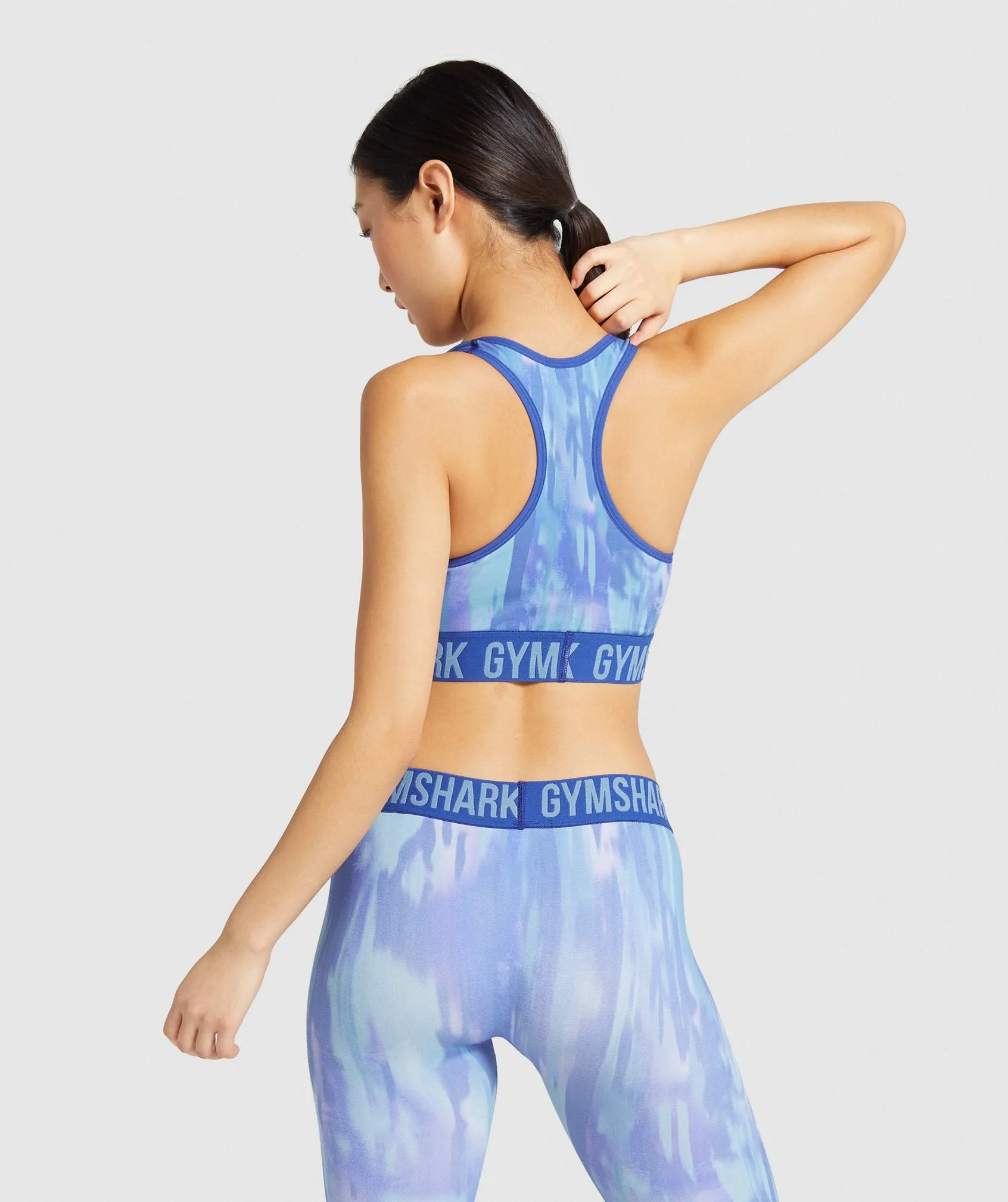 Gymshark Fit Printed Sports Bra - Blue