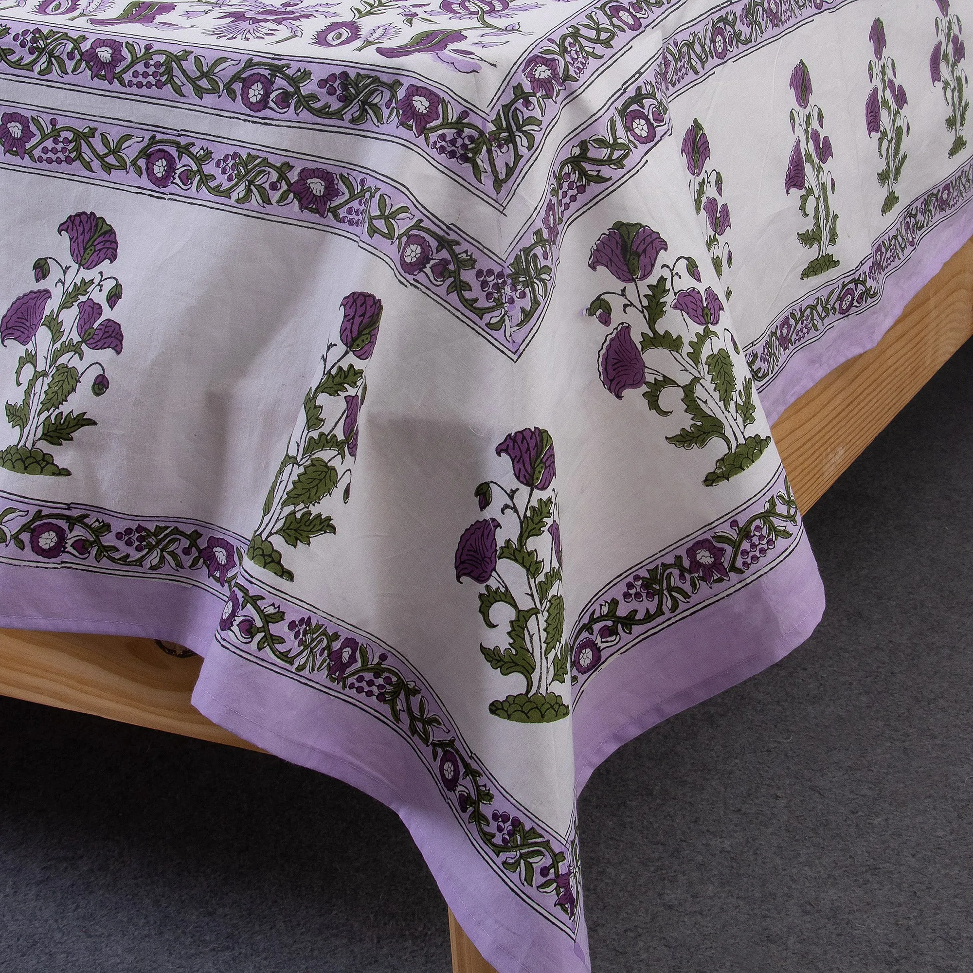 Hand Block Floral Printed Gift Set Soft Cotton Jaipuri Bedsheets