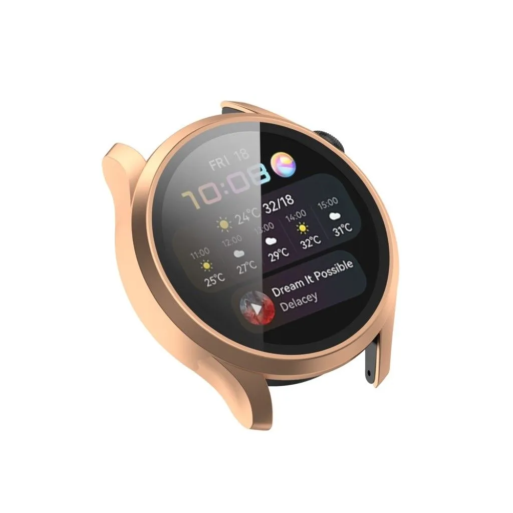 Huawei Watch 3 TPU cover   tempered glass - Rose Gold