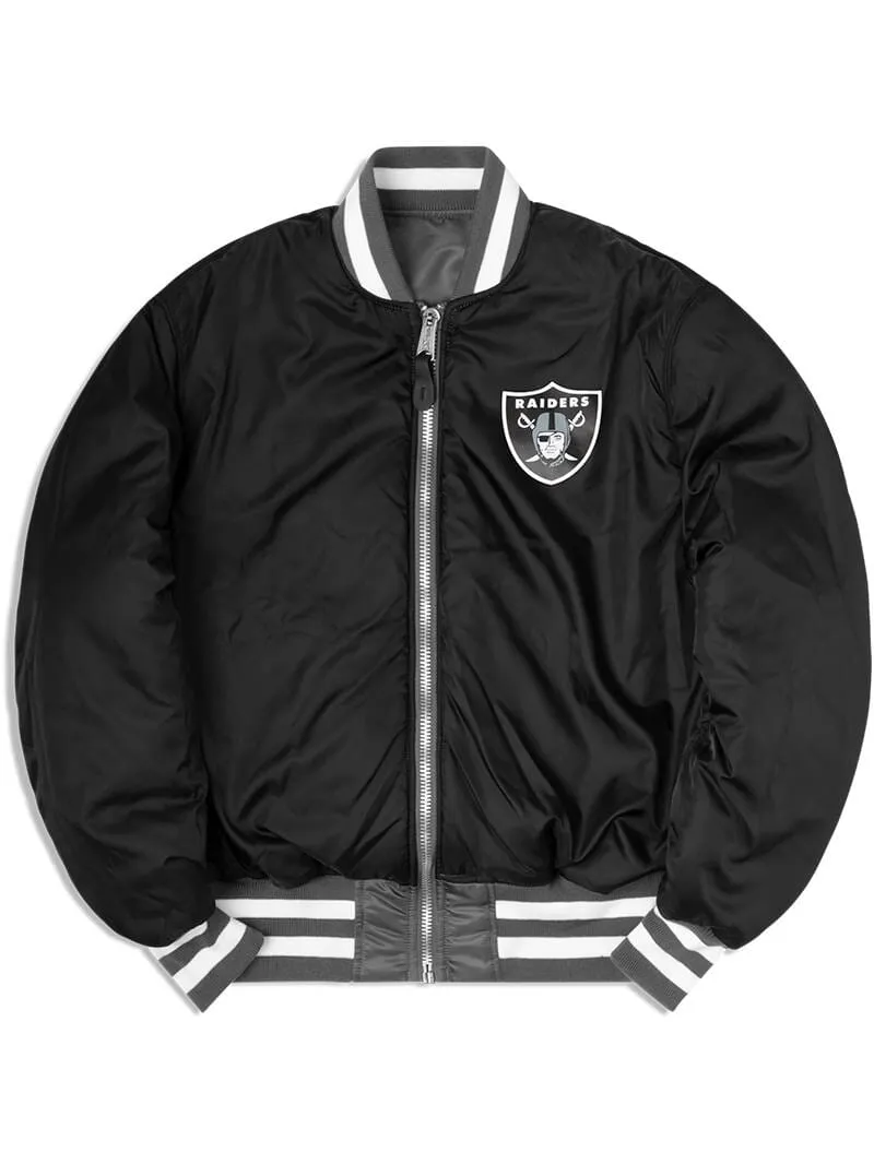 LAS VEGAS RAIDERS X ALPHA X NEW ERA MA-1 BOMBER JACKET