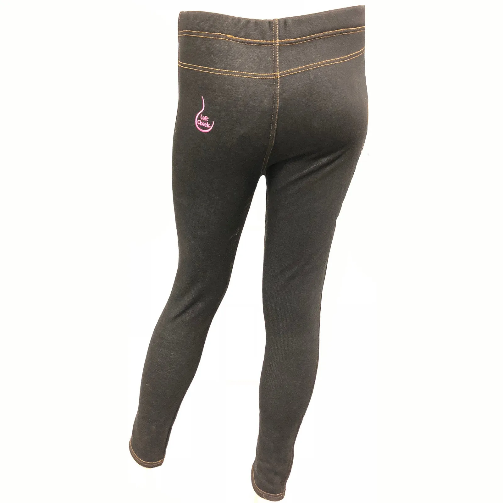 Left Cheek Petite Jeggings- Black