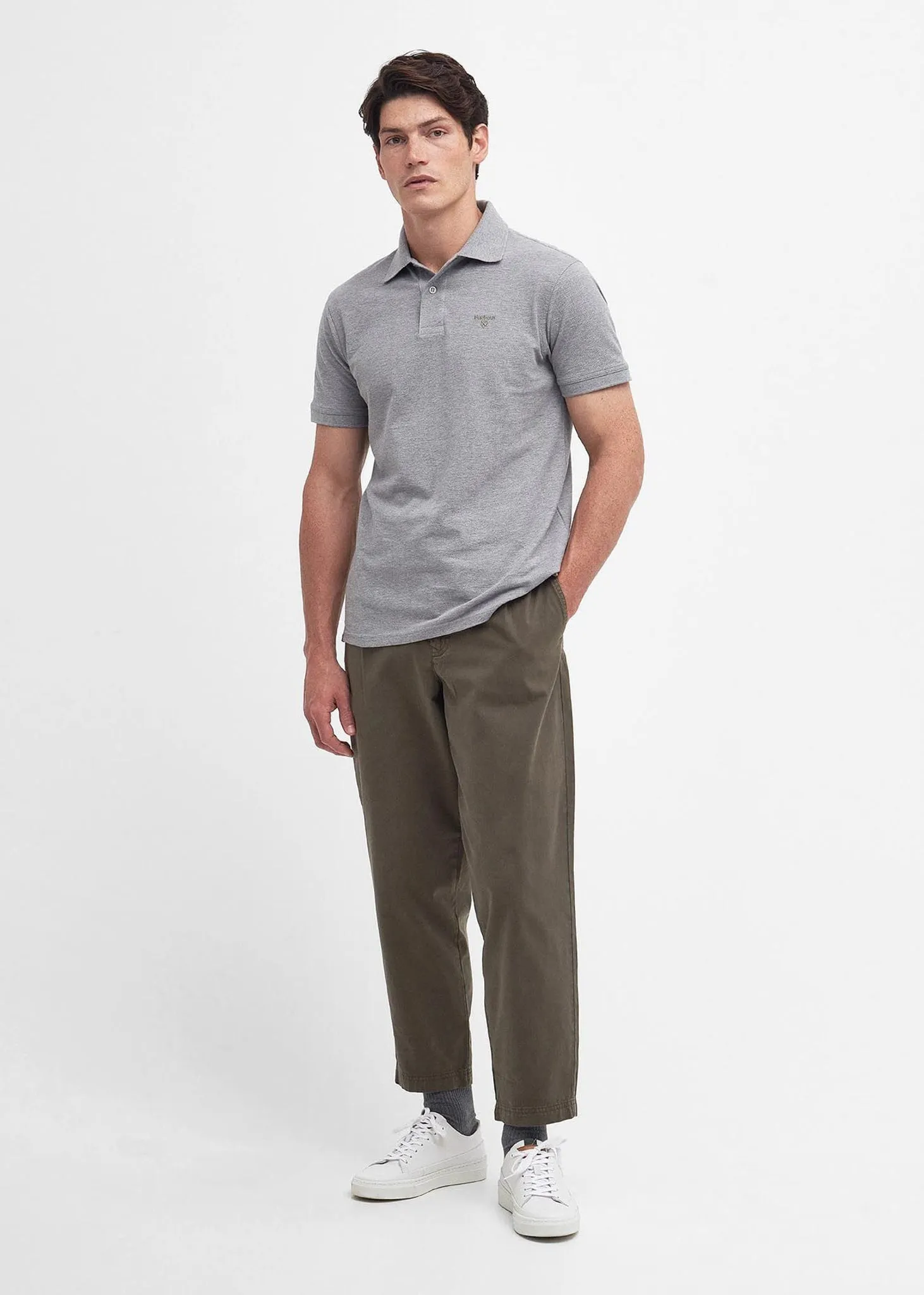 Lightweight sports polo - grey marl