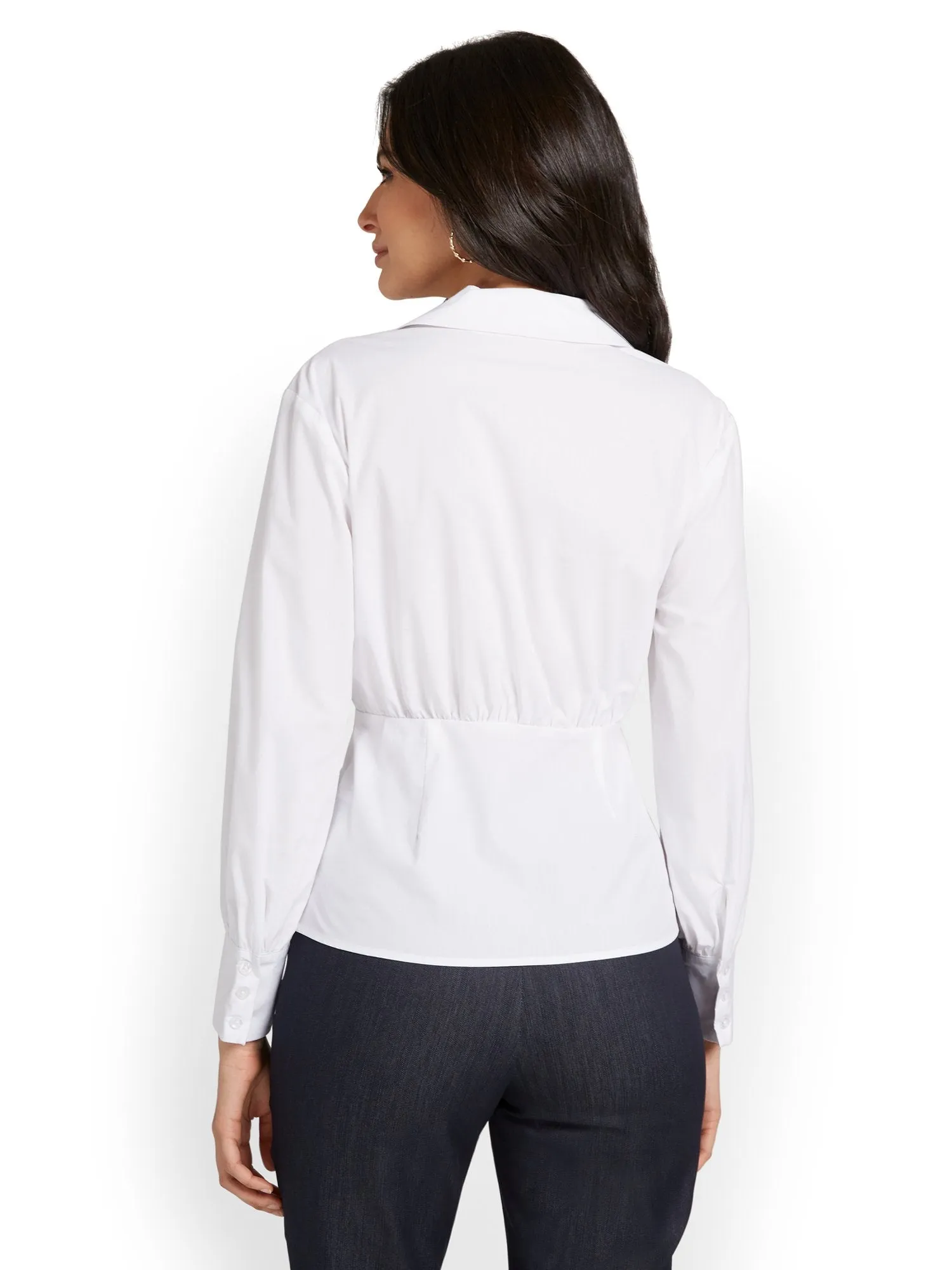 Long-Sleeve Collared Poplin Shirt