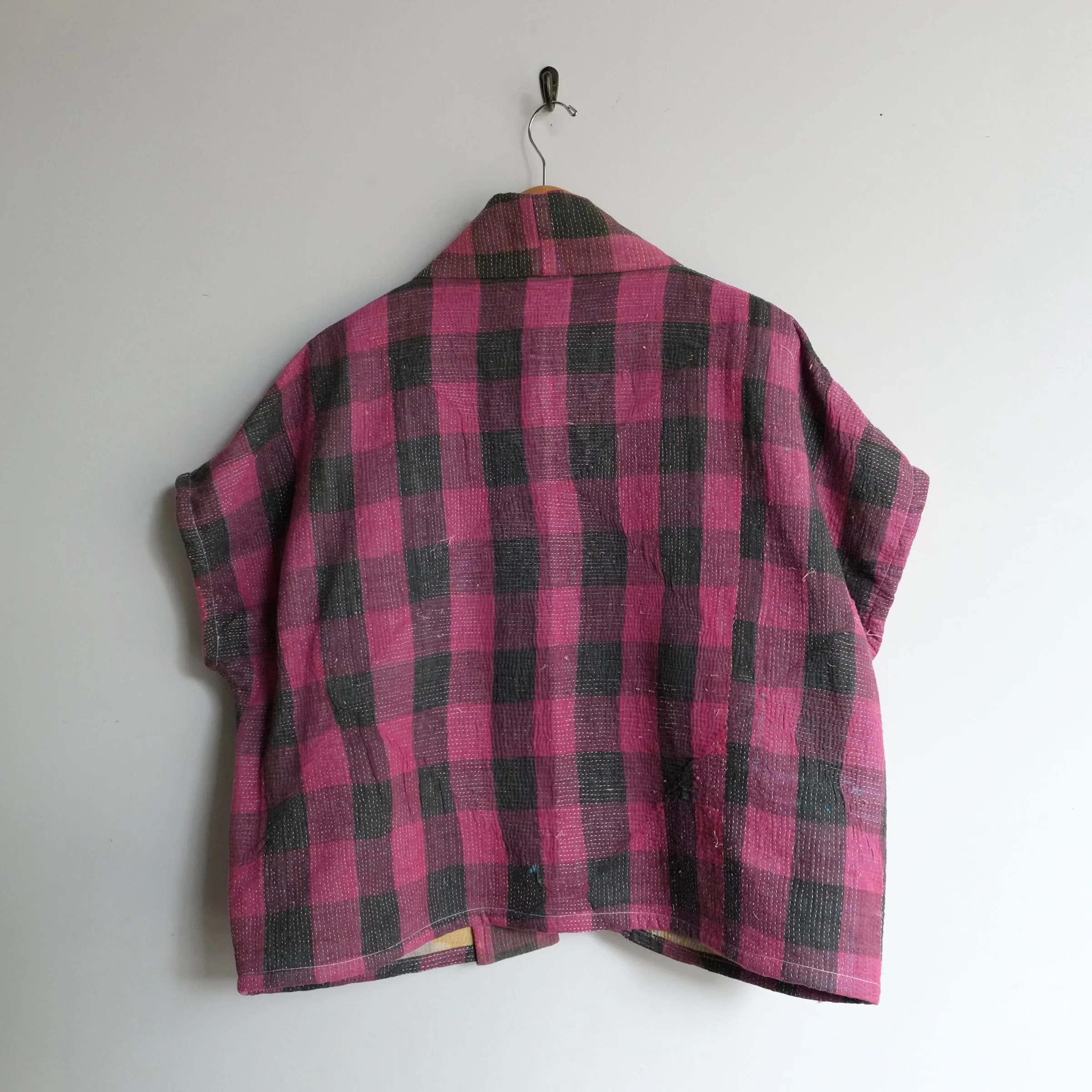 M Magenta and Charcoal Checks Anoushka Jacket SS040