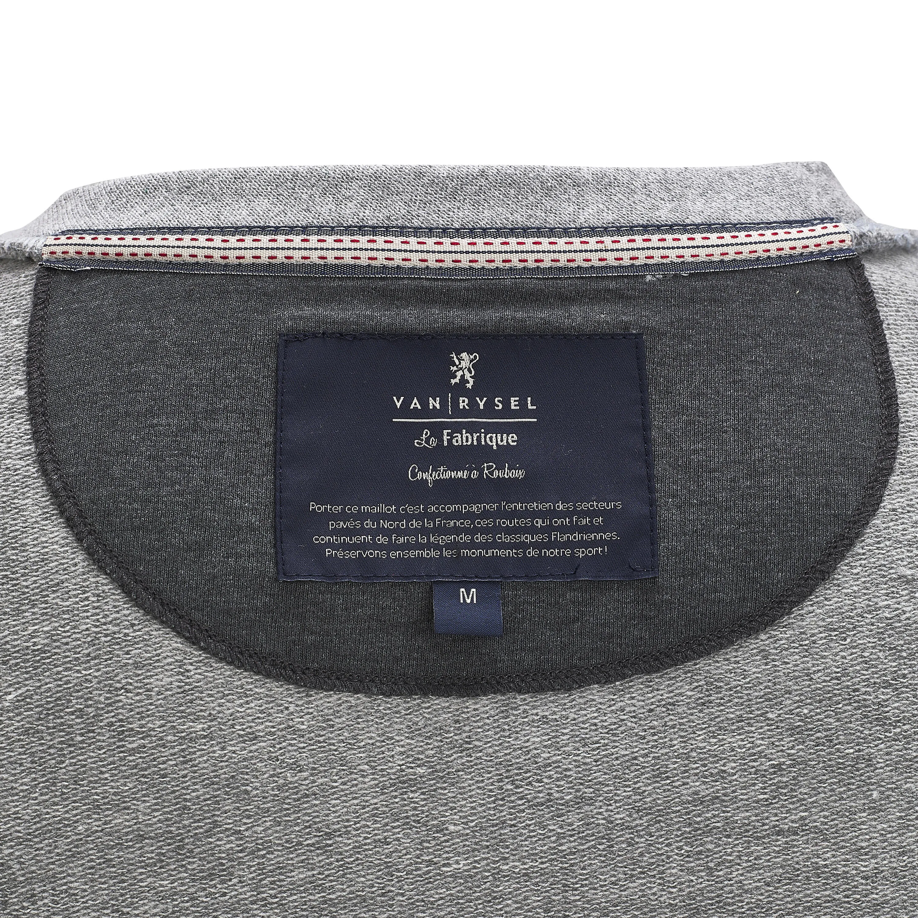 Made in France: Brigade du Pavé sweatshirt with racing number in gray VAN RYSEL