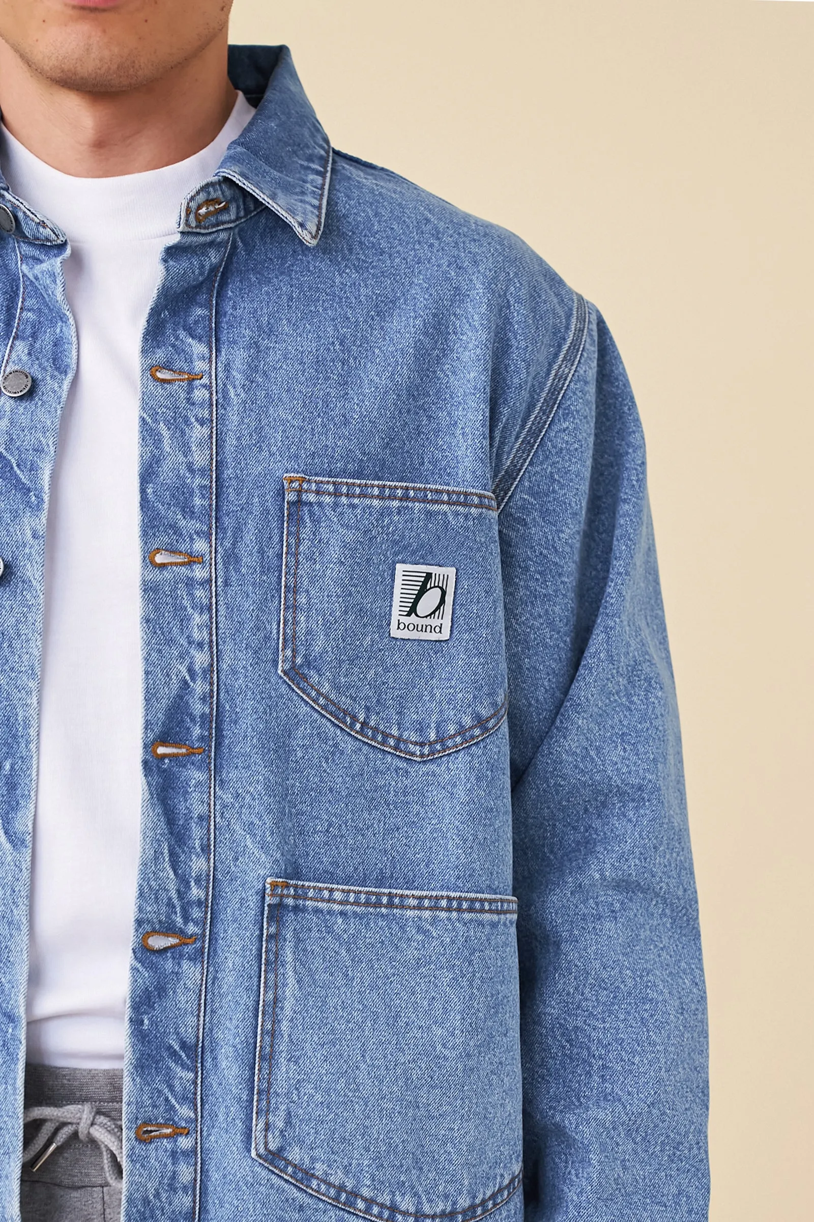 MANHATTAN DENIM WORK JACKET - MID BLUE