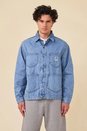 MANHATTAN DENIM WORK JACKET - MID BLUE