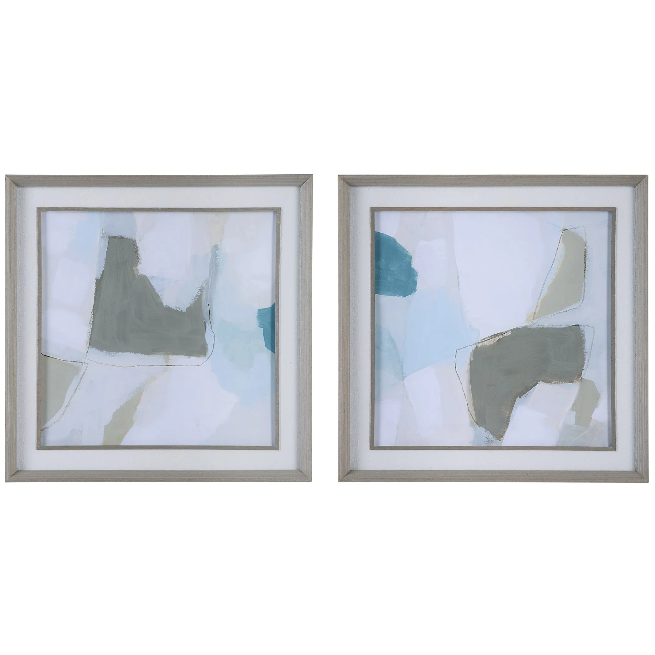 Mist Shapes Framed Prints, Set/2