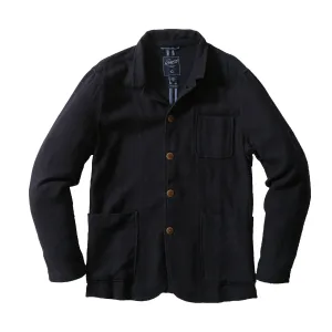 Nelson Ramie Stand Up Collar Jacket - Navy