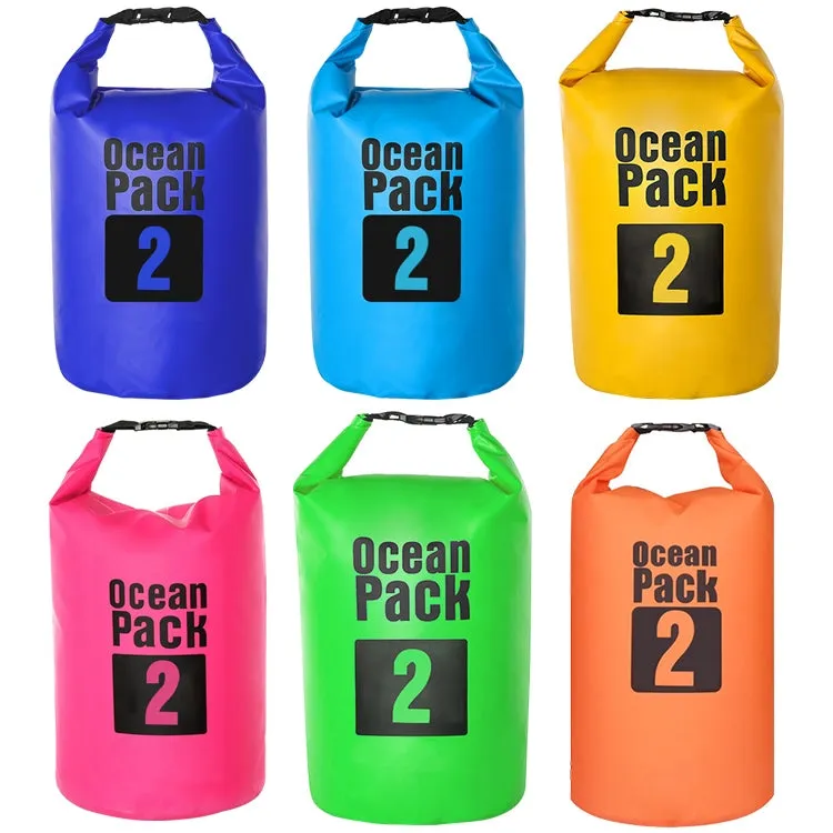 Outdoor Waterproof Bag Dry Sack PVC Barrel Bag, Capacity: 2L (Yellow)