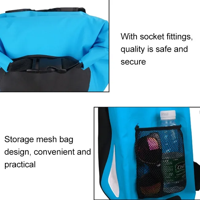 Outdoor Waterproof Dry Dual Shoulder Strap Bag Dry Sack PVC Barrel Bag, Capacity: 25L (Pink)