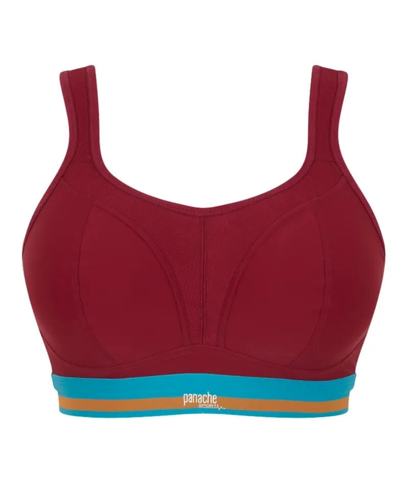 Panache Sport Boundless Longline Wire-free Sports Bra - Cranberry