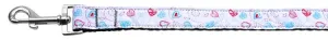 Patriotic Crazy Hearts Nylon Dog Leash 3-8 Inch Wide 4ft Long