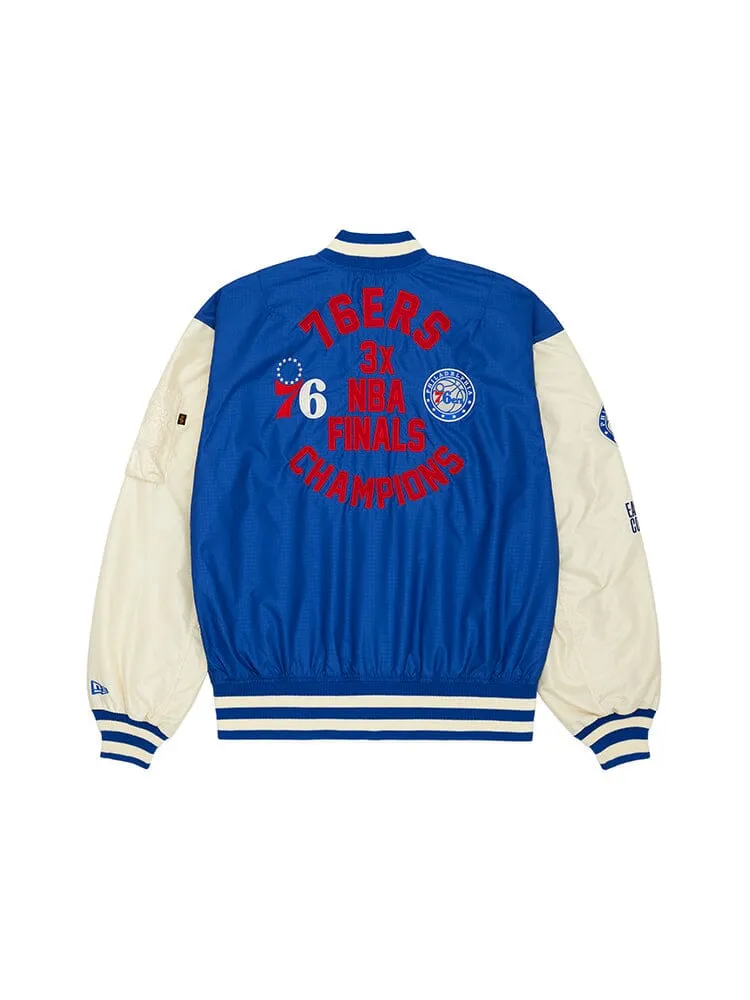 PHILADELPHIA 76ERS X ALPHA X NEW ERA L-2B BOMBER JACKET