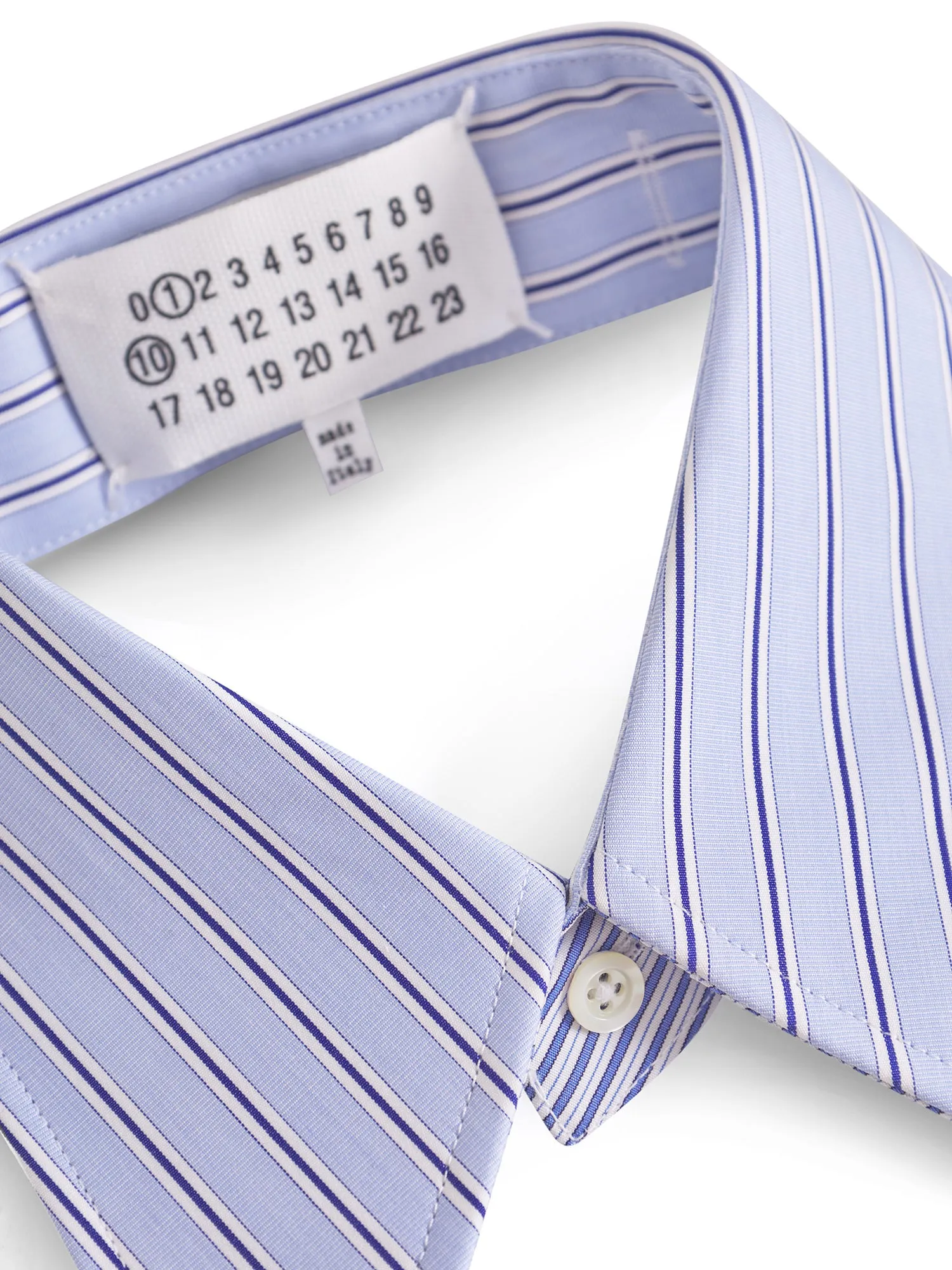 Pointy Cotton Collar - Light Blue with Stripes